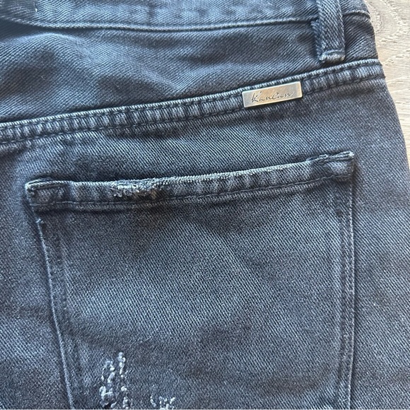 Kancan Black Distressed Bermuda Denim Shorts - Size Large - Picture 4 of 6